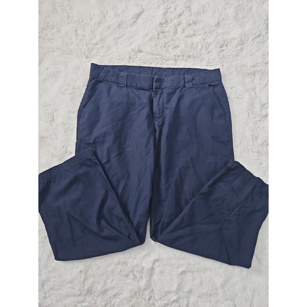 Basic Editions Navy Blue Chino Pants Womens Size 10 100% Cotton Casual Slacks